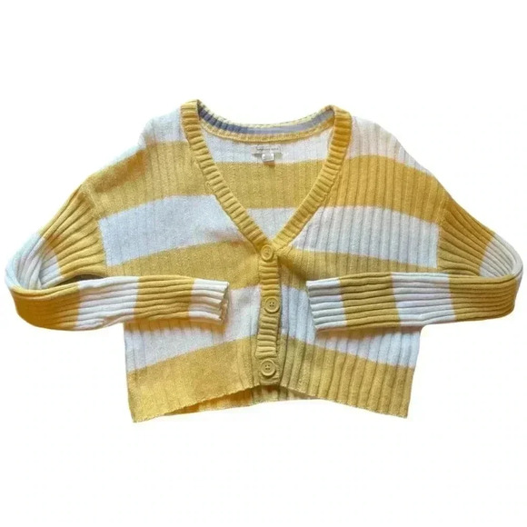 American Eagle Outfitters Sweaters - American Eagle Y2K cropped striped cardigan Small EUC